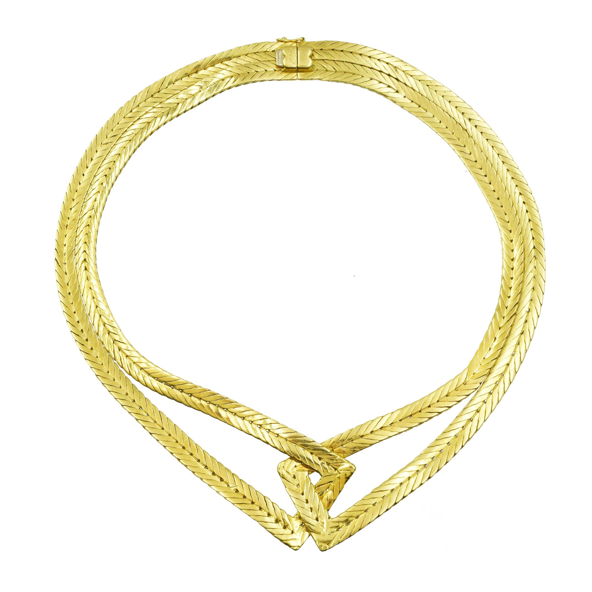 Buccellati Woven Choker Necklace in 18k yellow gold In Excellent Condition For Sale In New York, NY