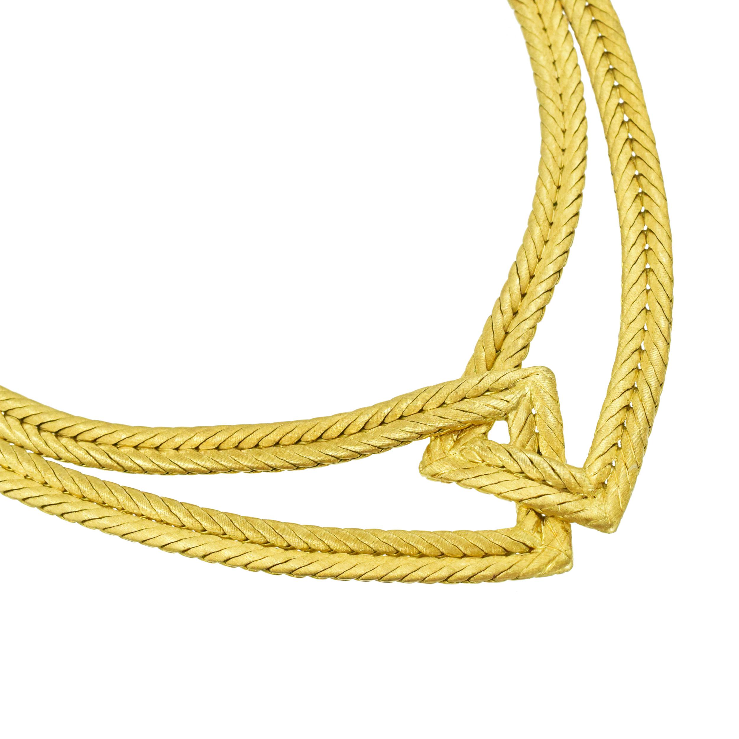 Women's Buccellati Woven Choker Necklace in 18k yellow gold For Sale