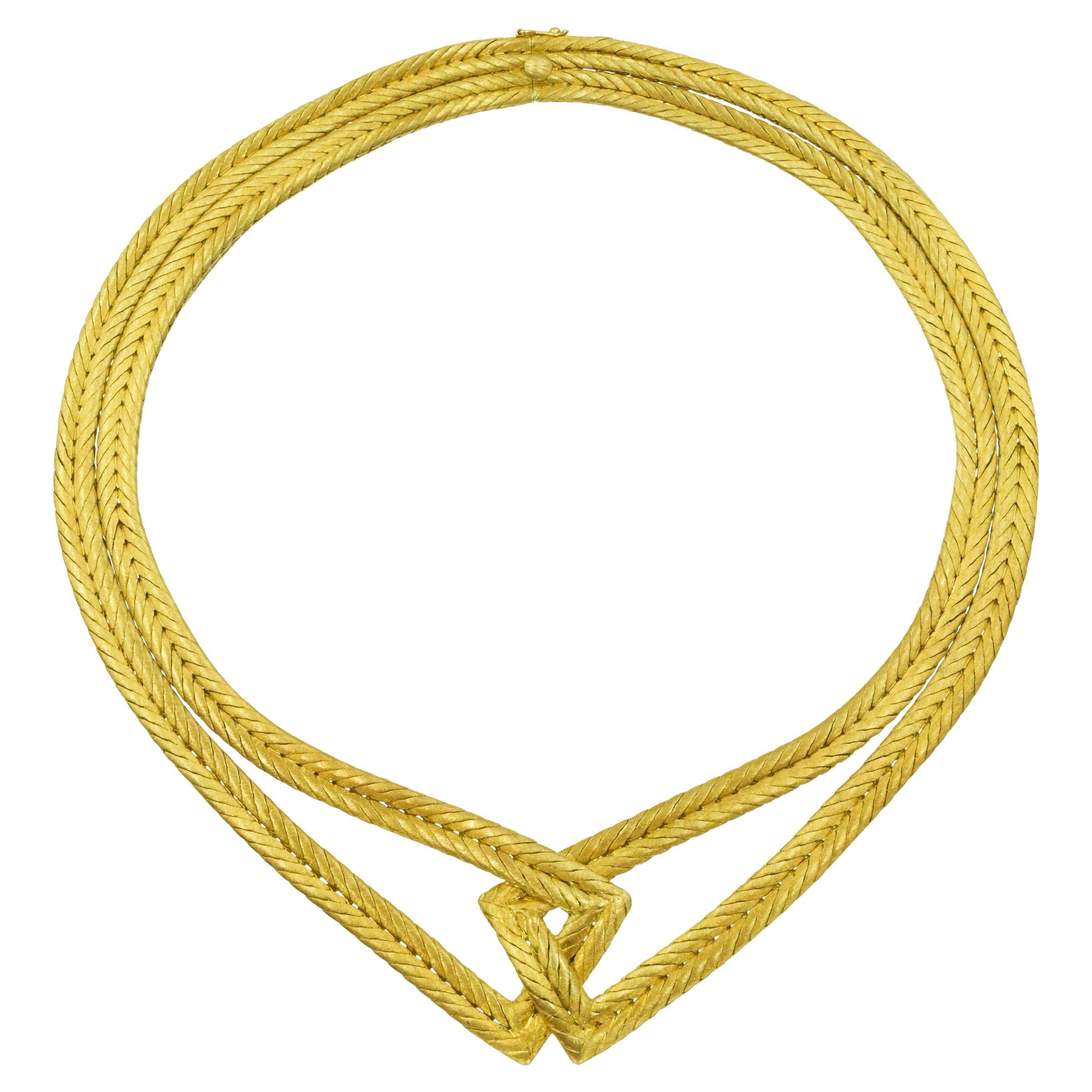 Buccellati Woven Choker Necklace in 18k yellow gold