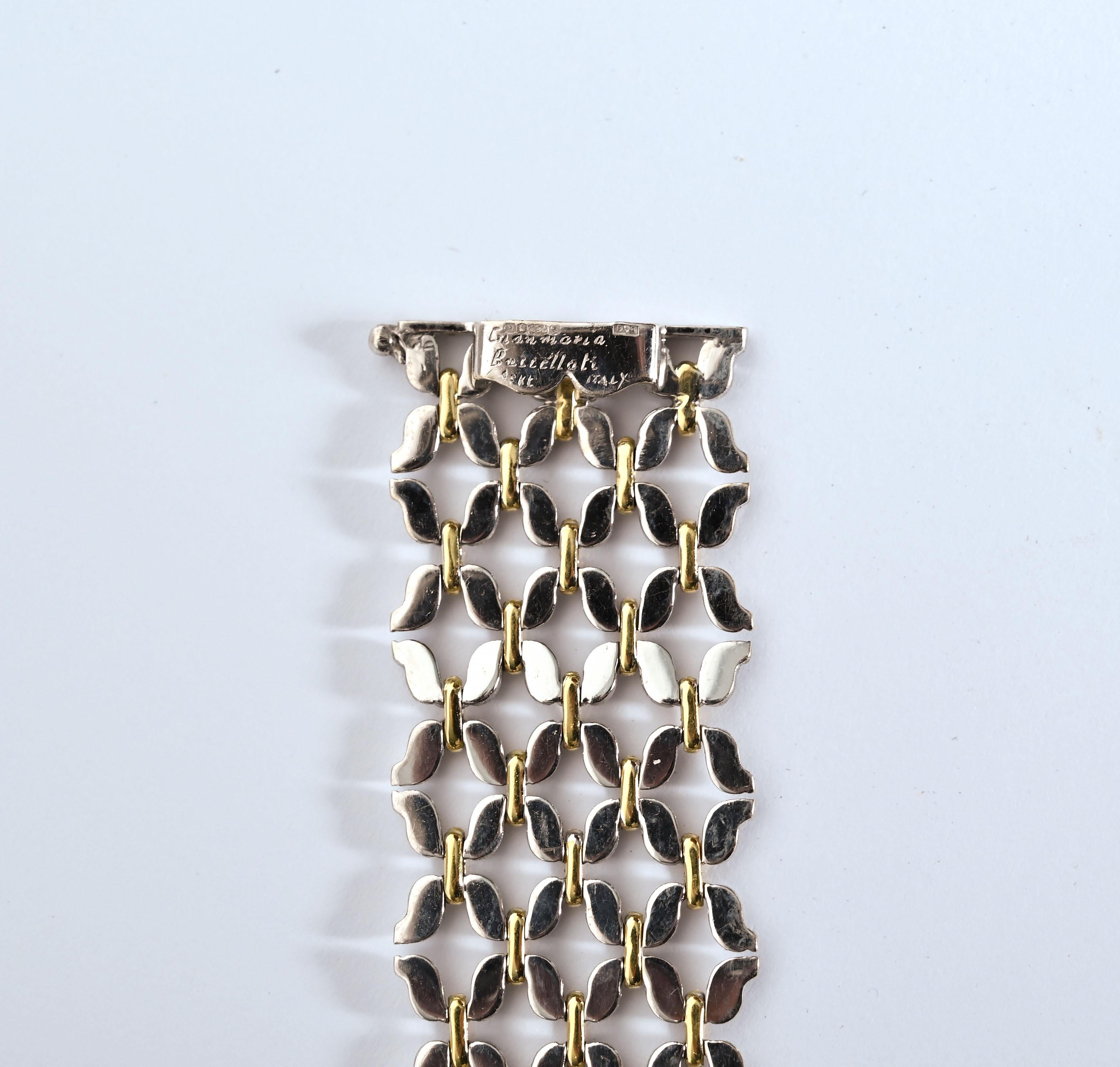 Contemporary Buccellati Yellow and White Gold Woven Bracelet
