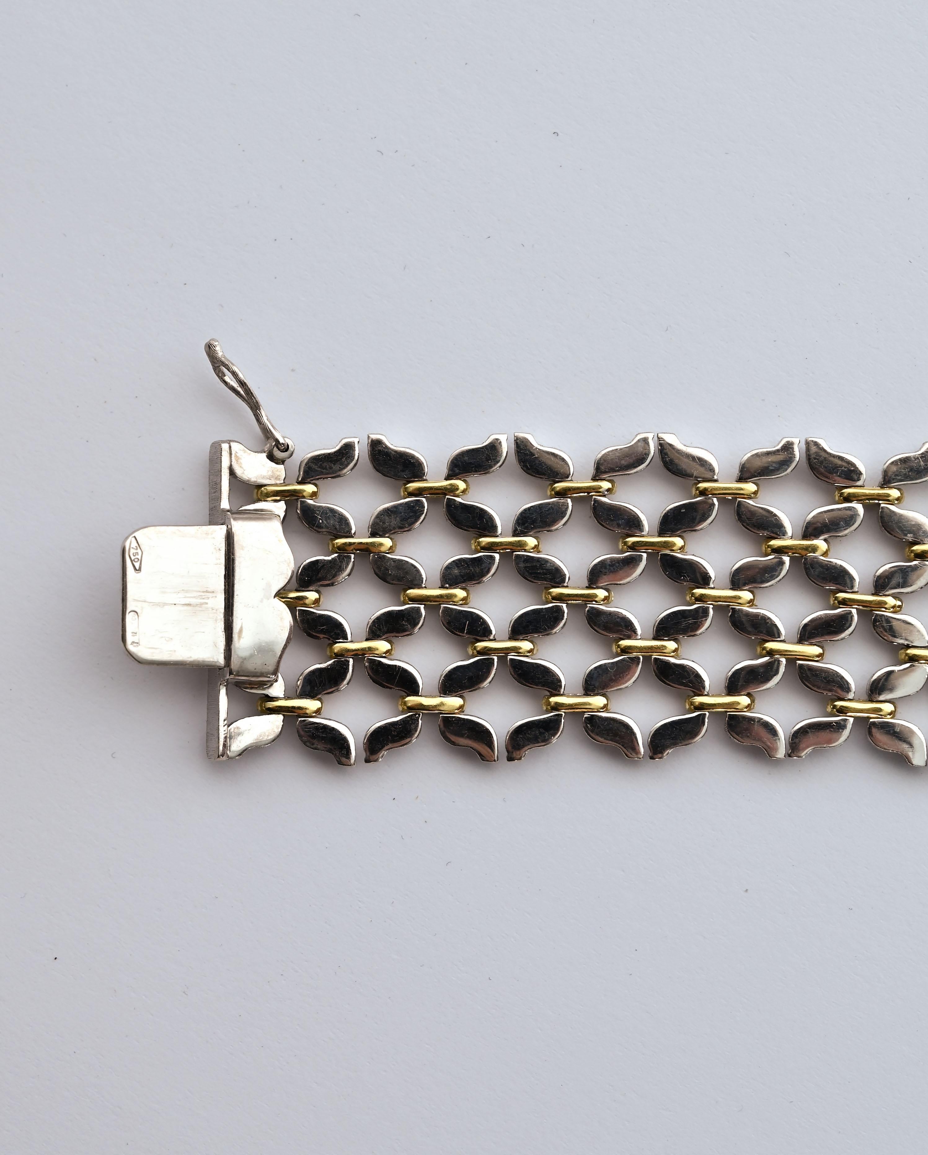 Contemporary Buccellati Yellow and White Gold Woven Bracelet
