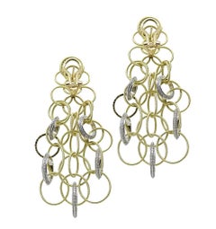 Buccellati Yellow Gold and Diamond Hawaii Collection Earrings