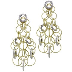 Buccellati Yellow Gold and Diamond Hawaii Collection Earrings