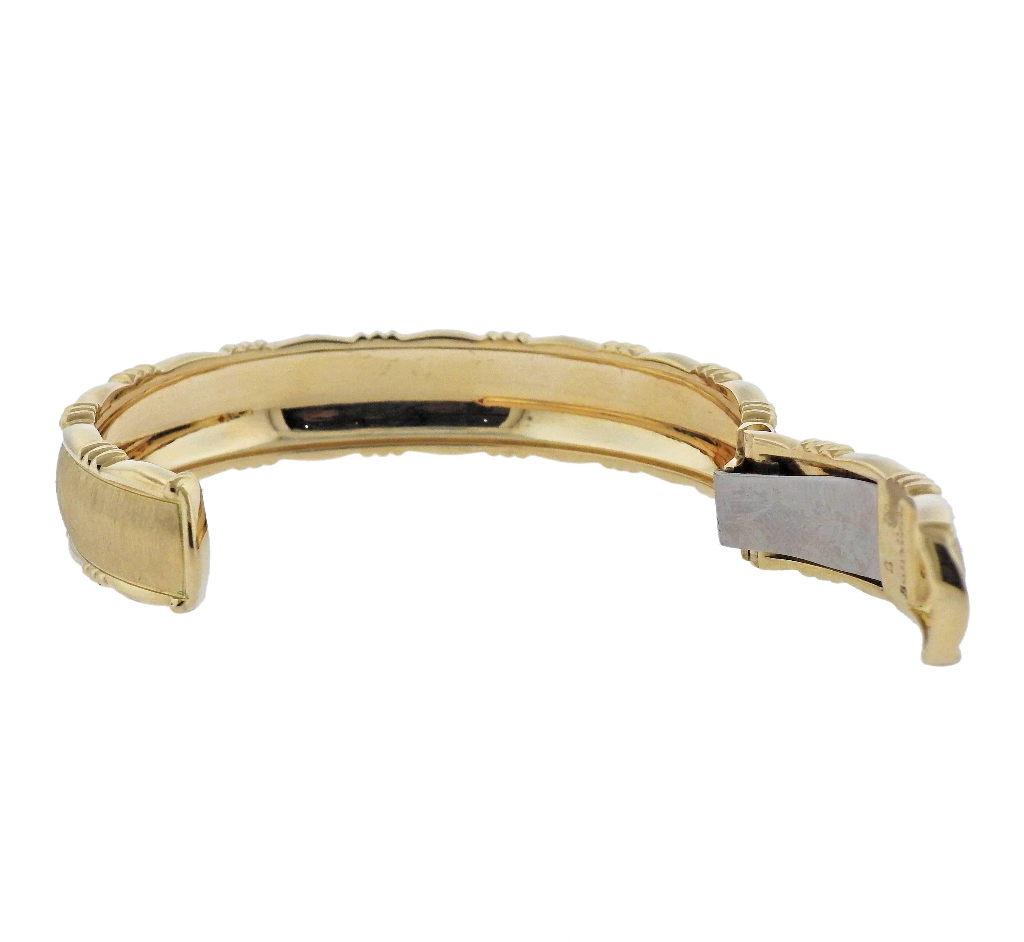 Buccellati Yellow Gold Cuff Bracelet In Excellent Condition In Lambertville, NJ