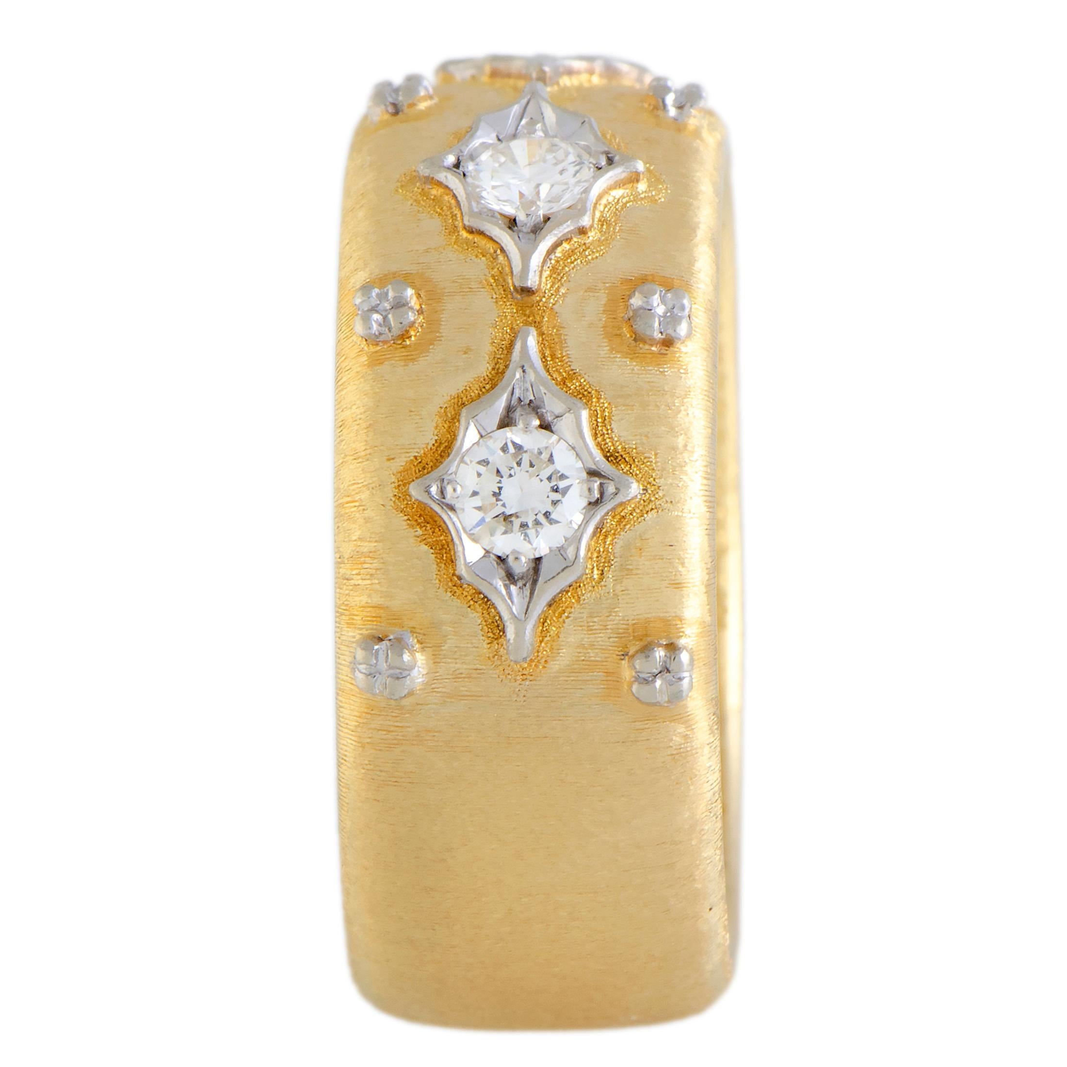 Buccellati Yellow Gold Diamond Band Ring In Excellent Condition In Southampton, PA