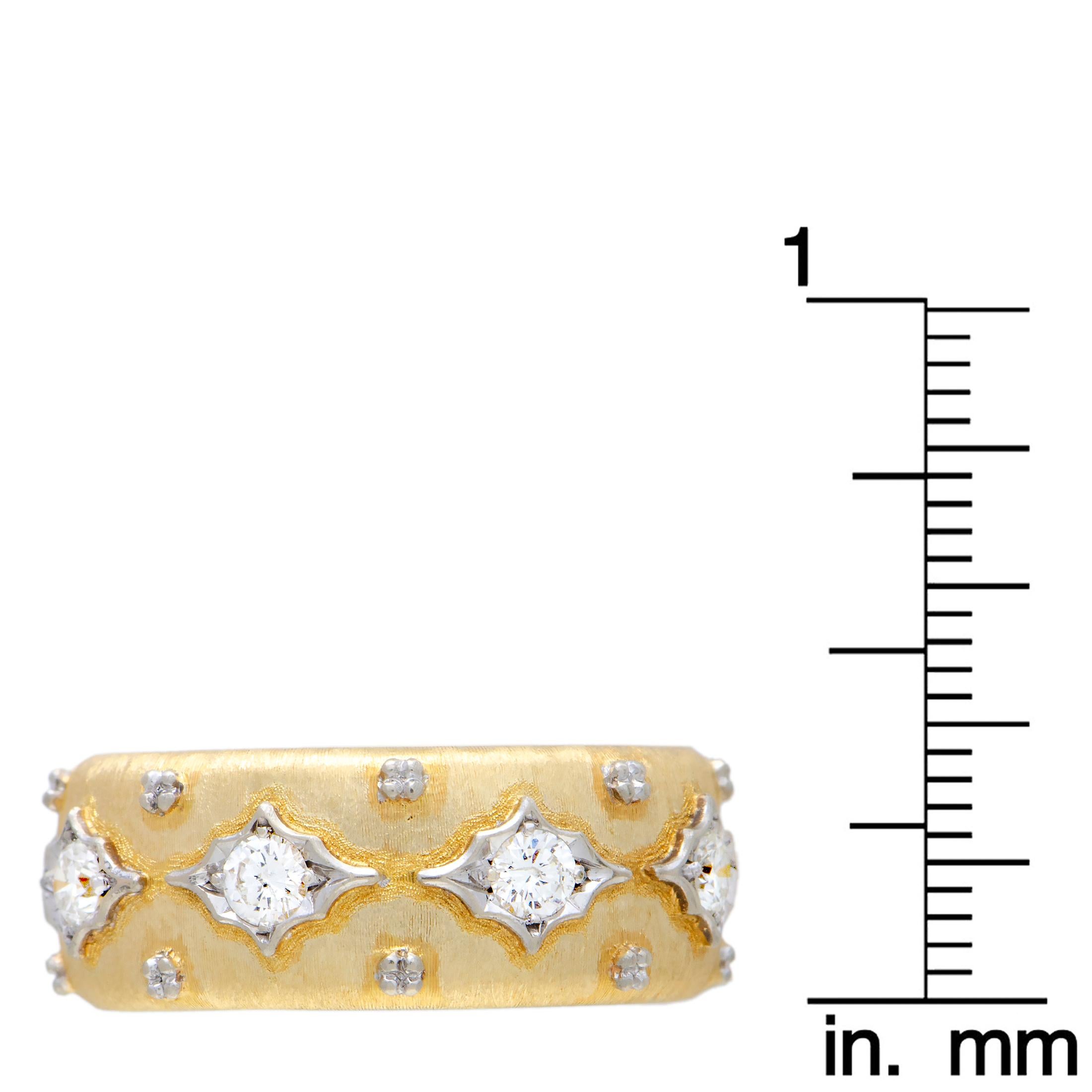 Buccellati Yellow Gold Diamond Band Ring 3