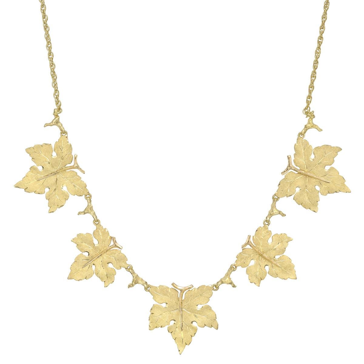Buccellati Yellow Gold Five-Leaf Collar Necklace