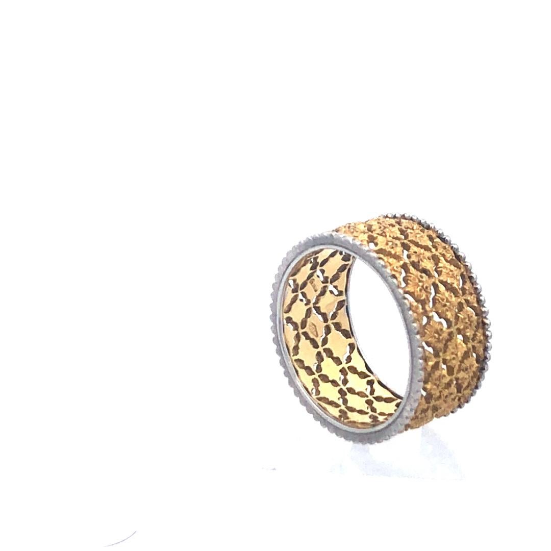 Buccellati Yellow Gold & Platinum Band In Excellent Condition In Dallas, TX