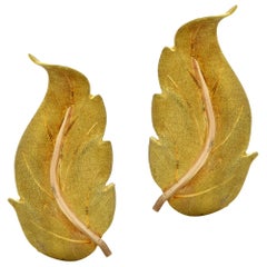 Buccellatti Leaf Yellow Gold Earrings
