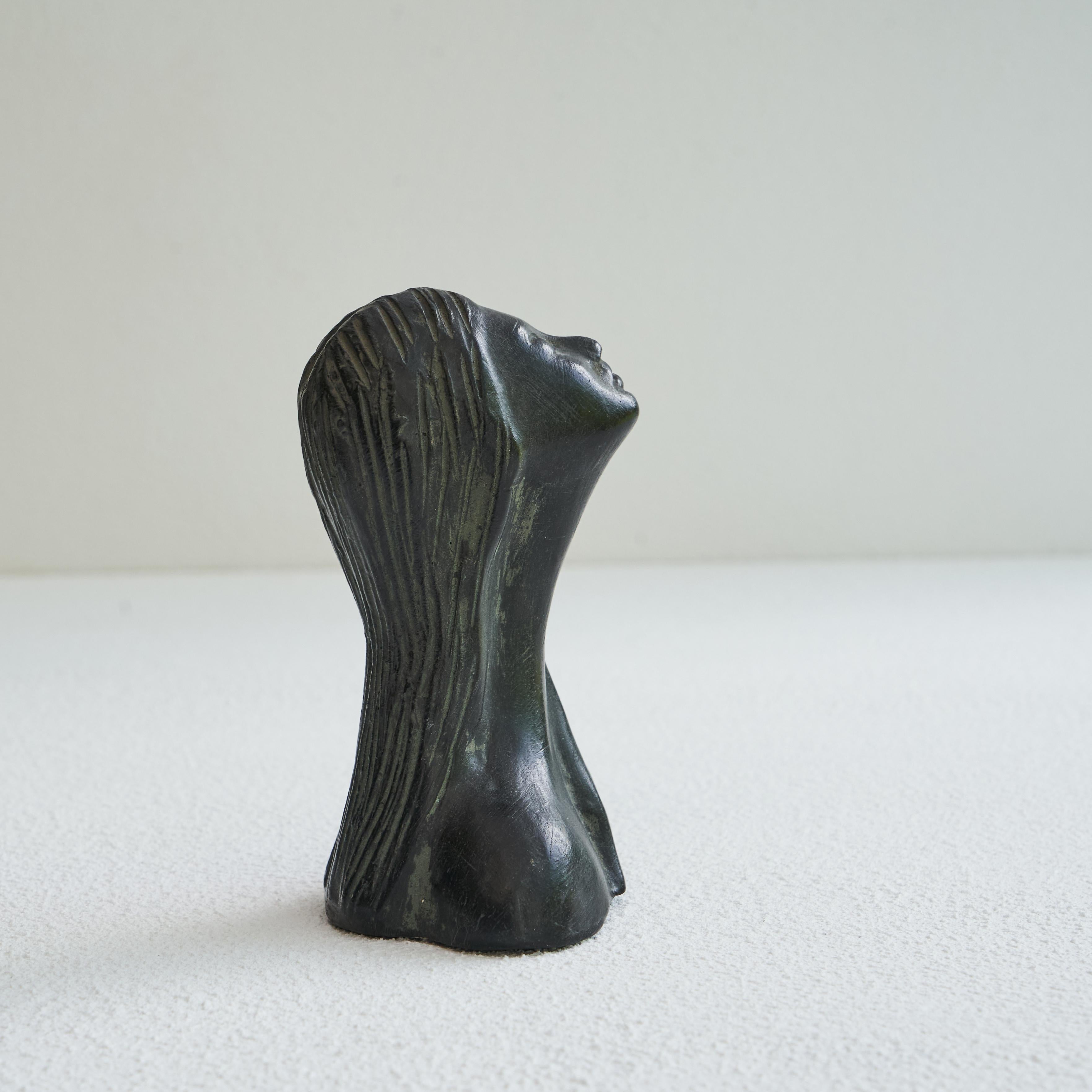 Ceramica Busto in ceramica 'Bucchero' Italiano, anni '50 in vendita