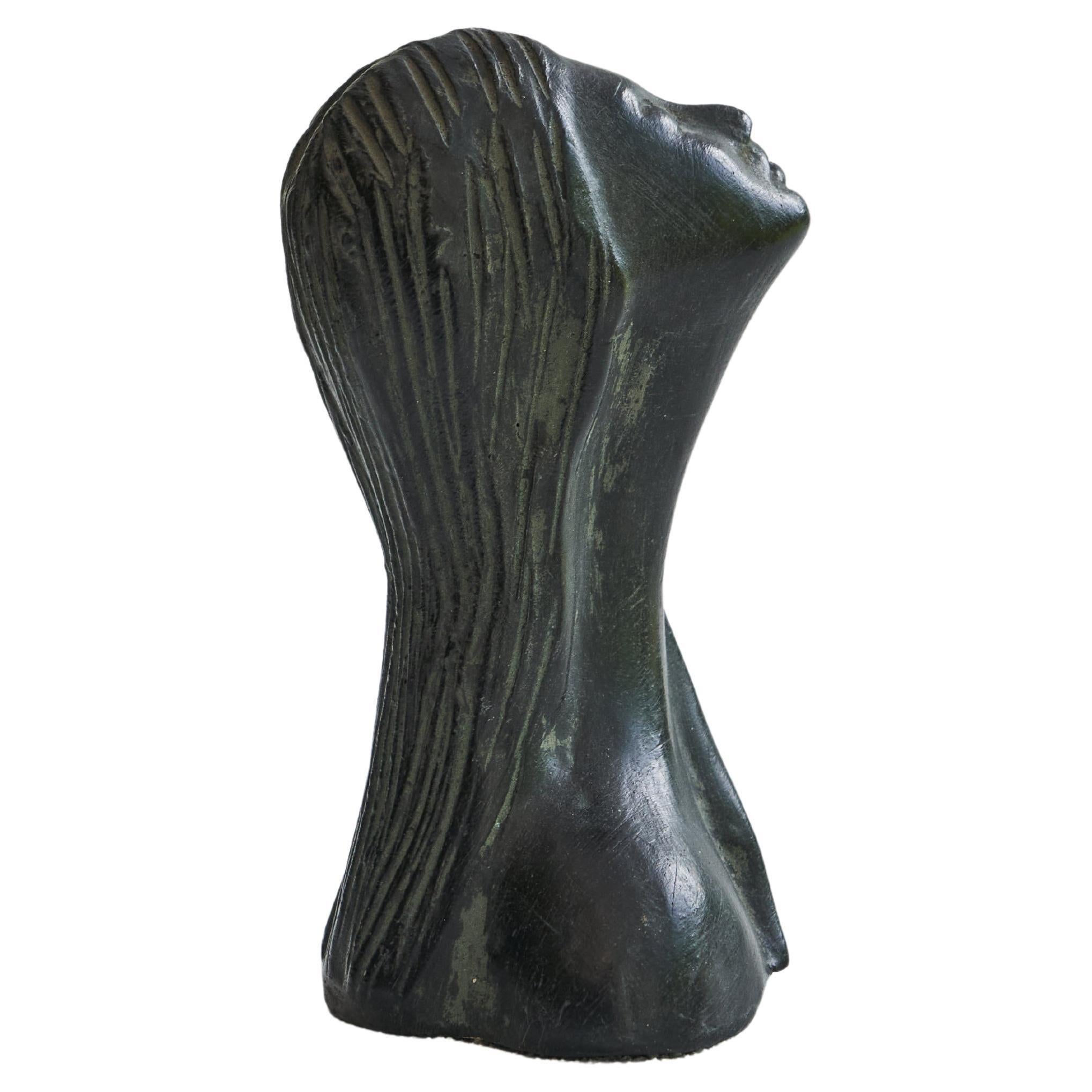 'Bucchero' Ceramic Bust Italian, 1950s