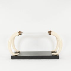 Tavolo Consolle Bucci in lucite finta zanna