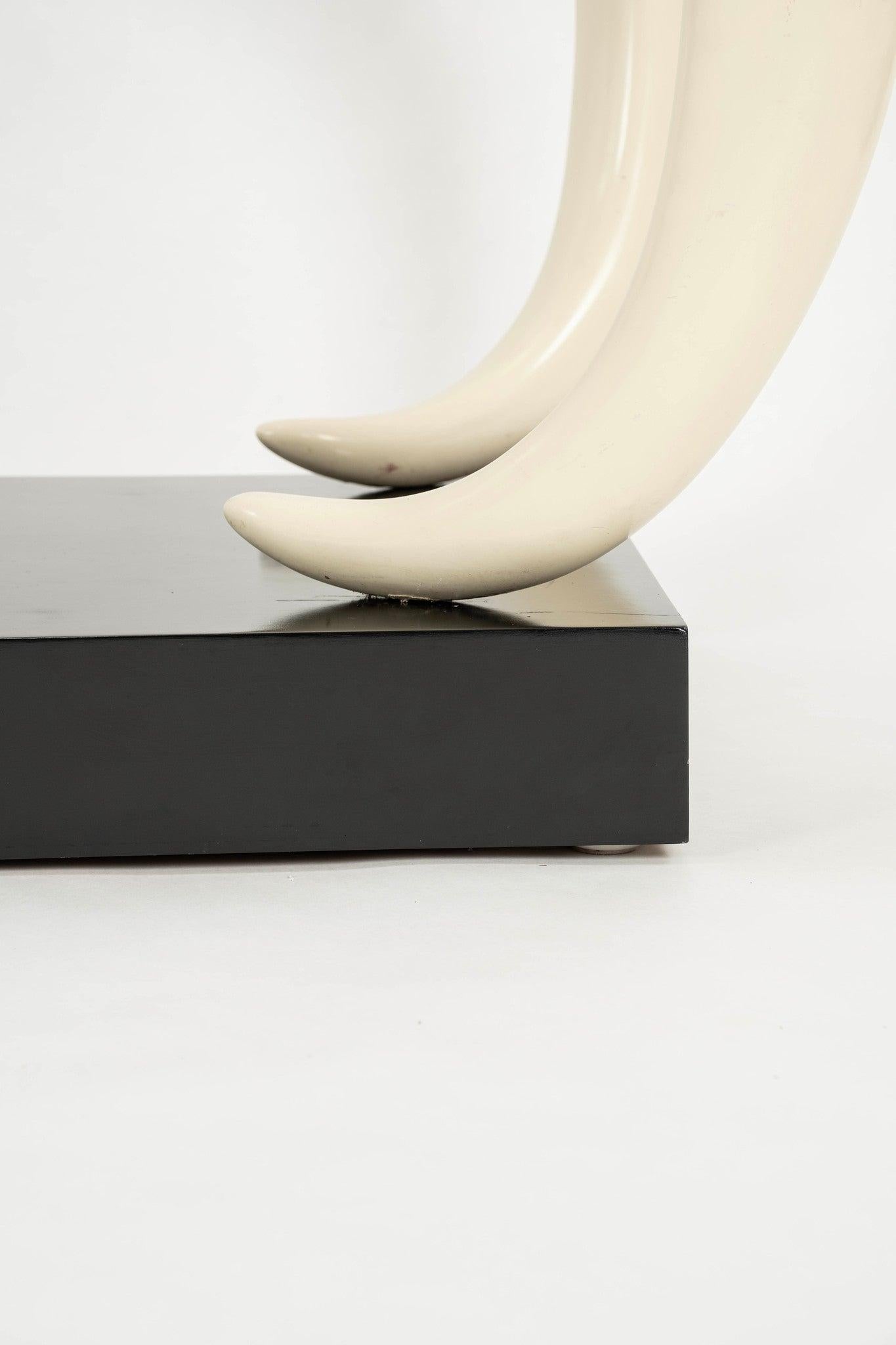 20th Century Bucci Lucite Faux Tusk Console Table For Sale