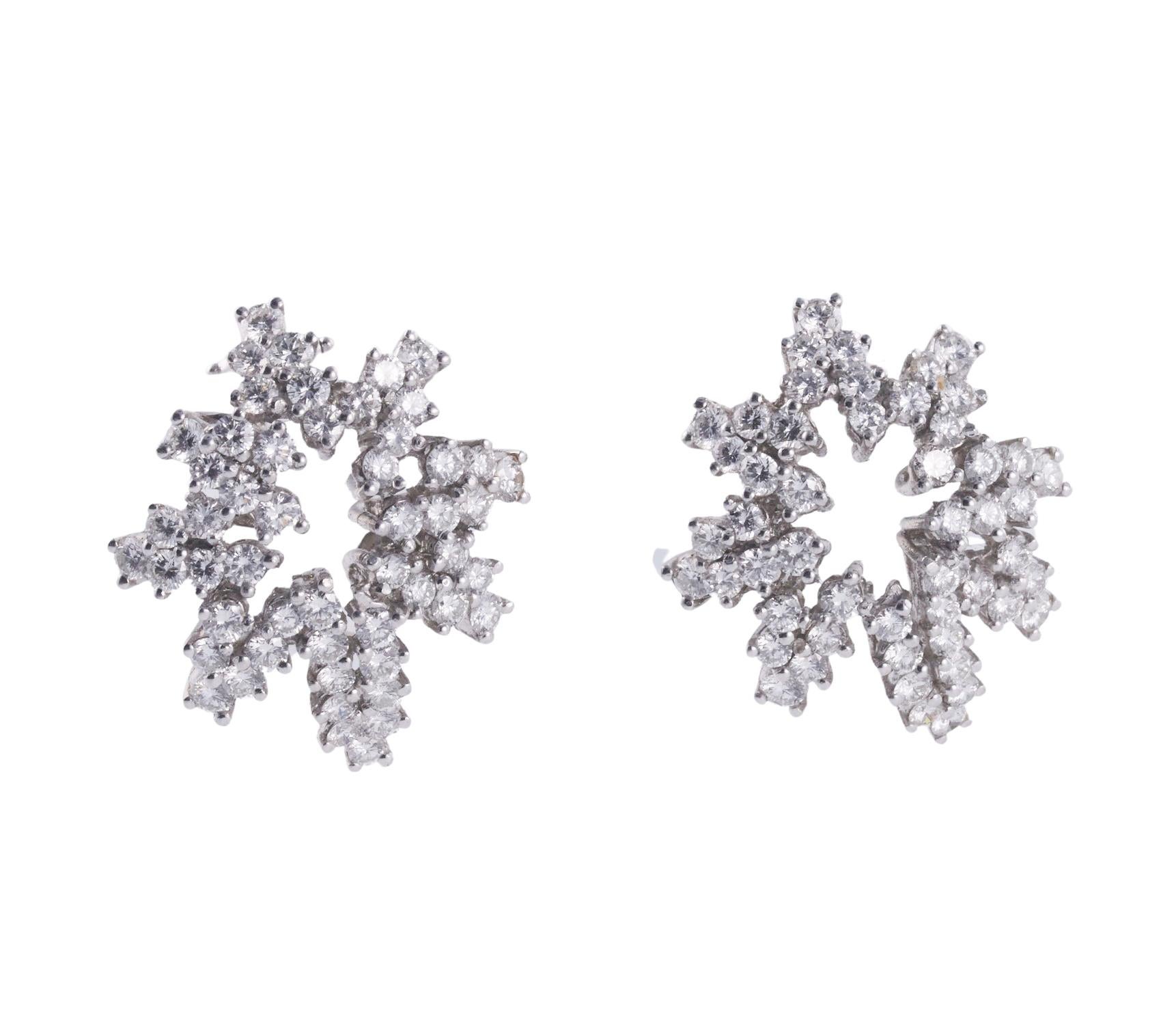 Bucciari Diamond Platinum Earrings