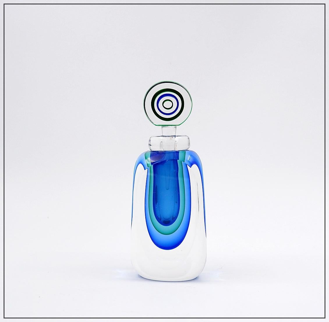 Bottiglia per profumo in vetro di Murano Glass Sommerso di Bucella Cristalli - attribuita a Luigi Onesto in vendita 5