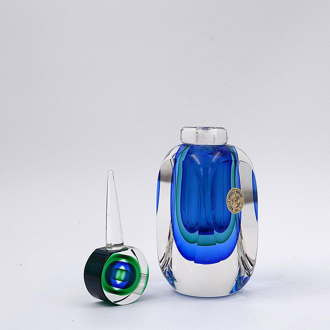 Bottiglia per profumo in vetro di Murano Glass Sommerso di Bucella Cristalli - attribuita a Luigi Onesto in vendita 2
