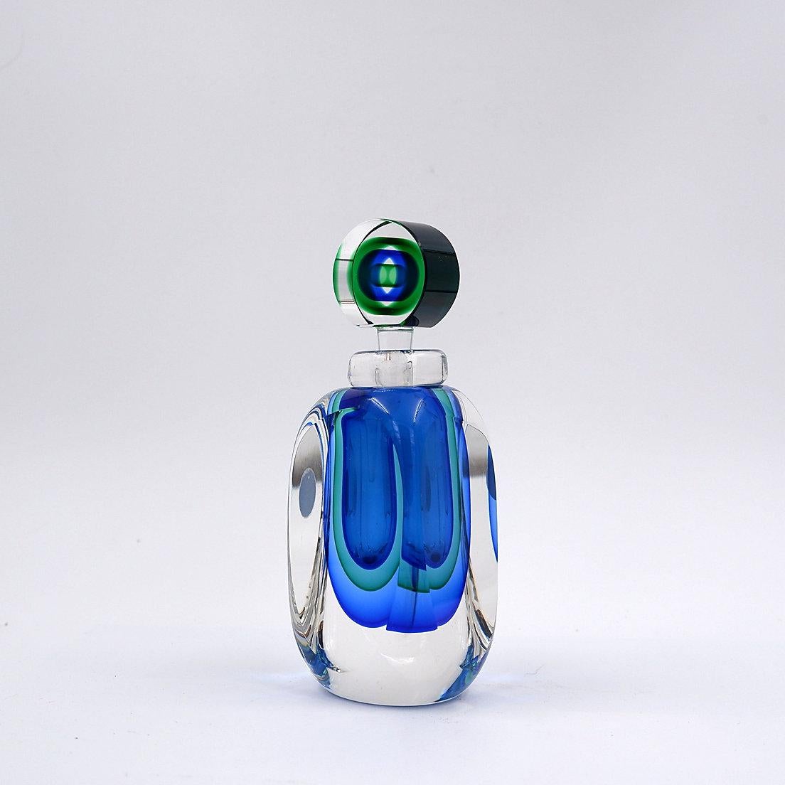 Bottiglia per profumo in vetro di Murano Glass Sommerso di Bucella Cristalli - attribuita a Luigi Onesto in vendita 4