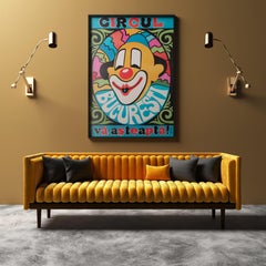 Poster del circo rumeno Bucharest Clown 1974