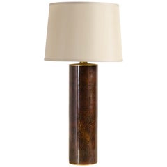 Buche Amber Woodgrain Lamp by Robert Kuo, Cloisonné, Handmade, Limited Edition