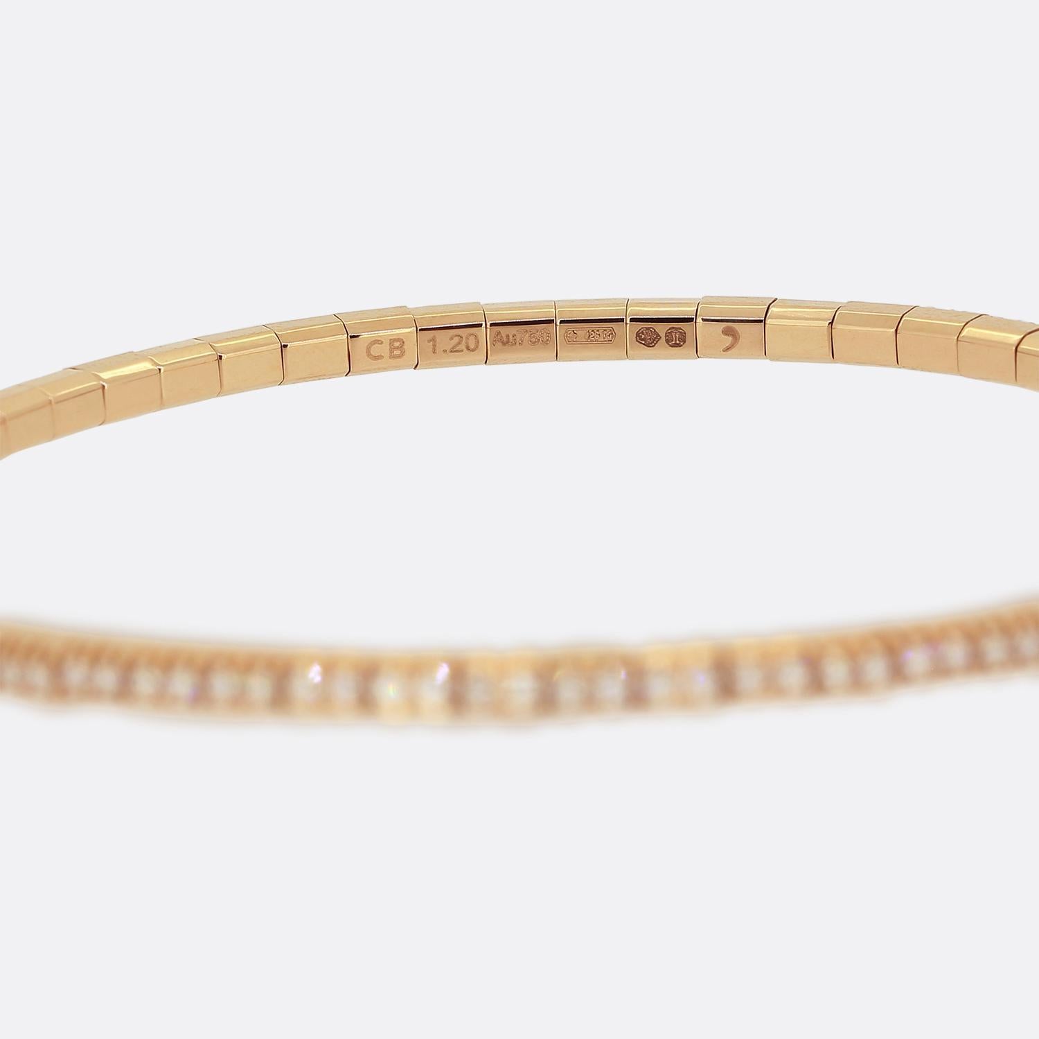 Taglio brillante Bracciale elastico Rivière con diamante da 1,20 carati di Bucherer in vendita