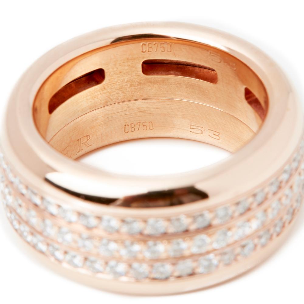 Round Cut Bucherer 18 Karat Rose Gold Diamond Rotating Variato Ring
