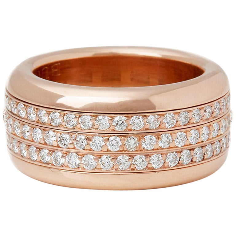Bucherer 18 Karat Rose Gold Diamond Rotating Variato Ring at 1stDibs ...
