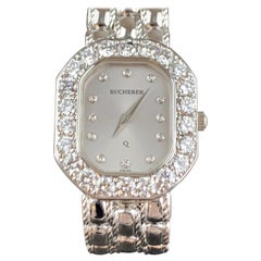 Bucherer Montre pour femme en or blanc 18 carats et diamants