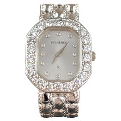 Bucherer 18 Karat White Gold Ladies Diamond Watch