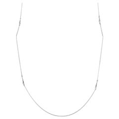 Bucherer 18 Karat White Gold Long Chain Necklace
