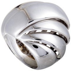 Bucherer 18 Karat White Gold Split Wide Band Ring