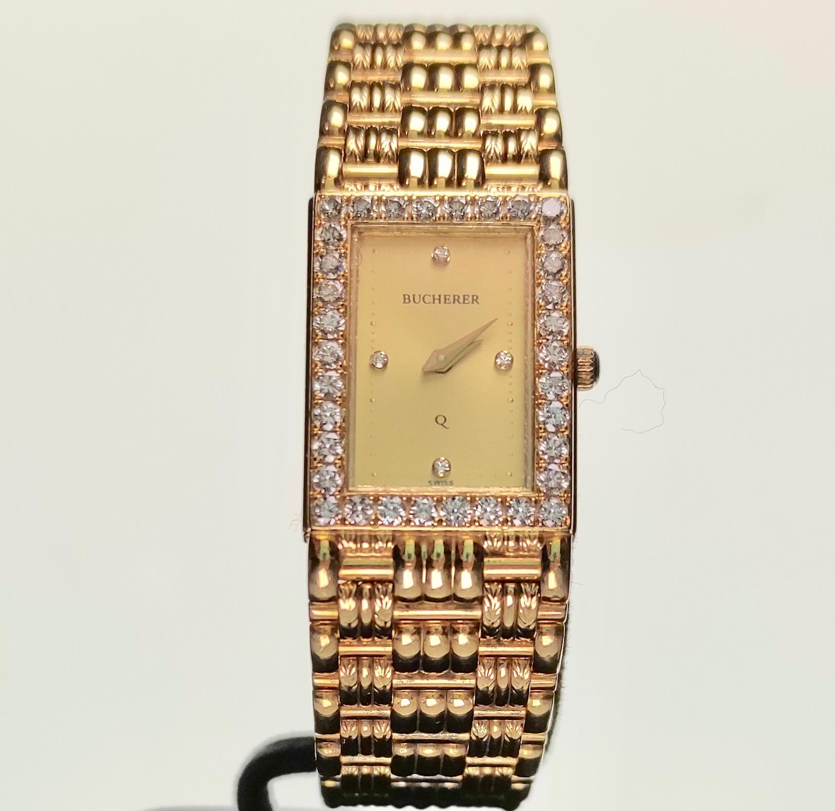  Bucherer Montre pour dame en or 18 carats et diamants Pour femmes 