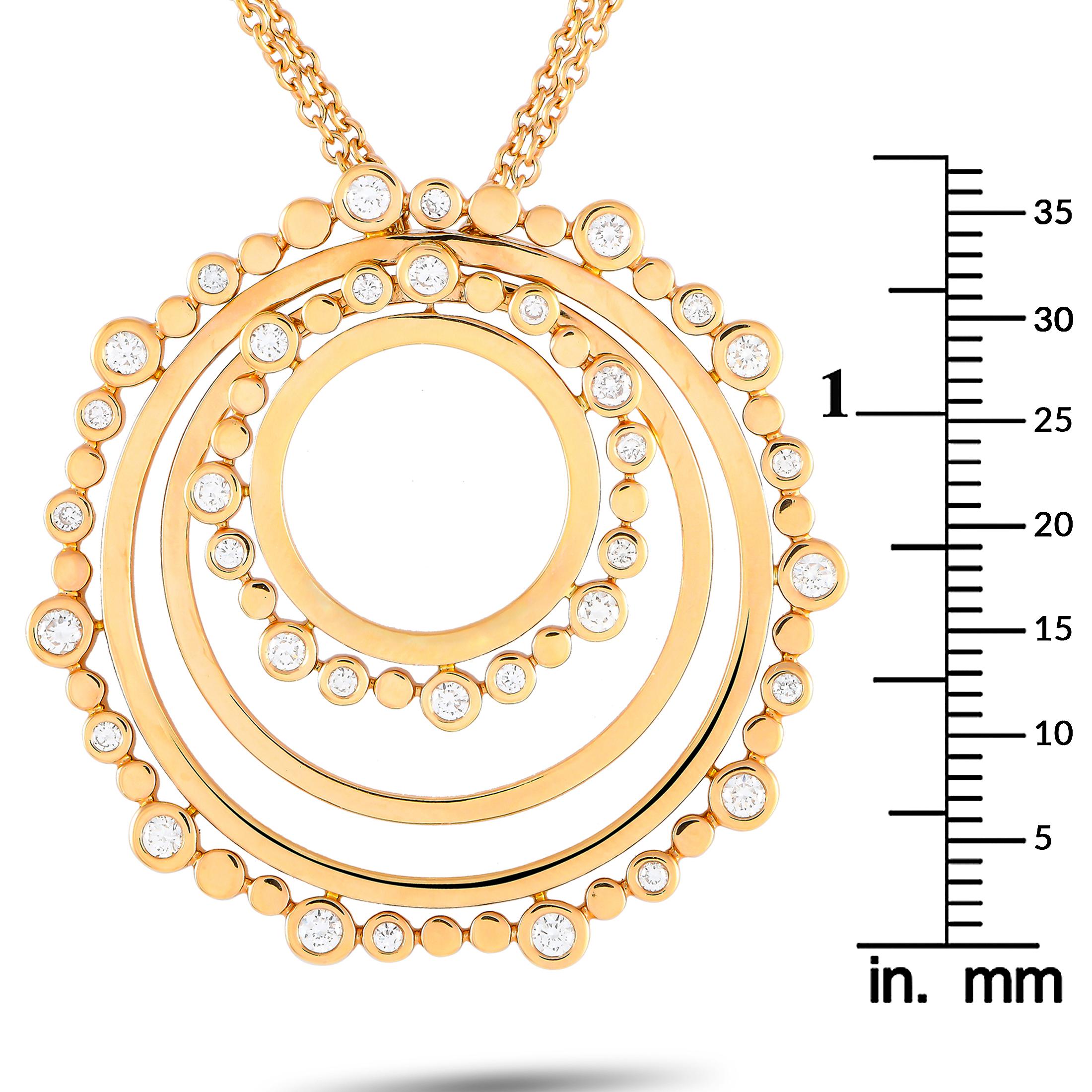 Bucherer Collier circulaire en or rose 18 carats avec diamants de 0,69 carat Neuf - En vente à Southampton, PA