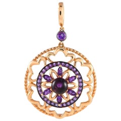 Bucherer 18K Rose Gold 2.57ct Amethyst Pendant