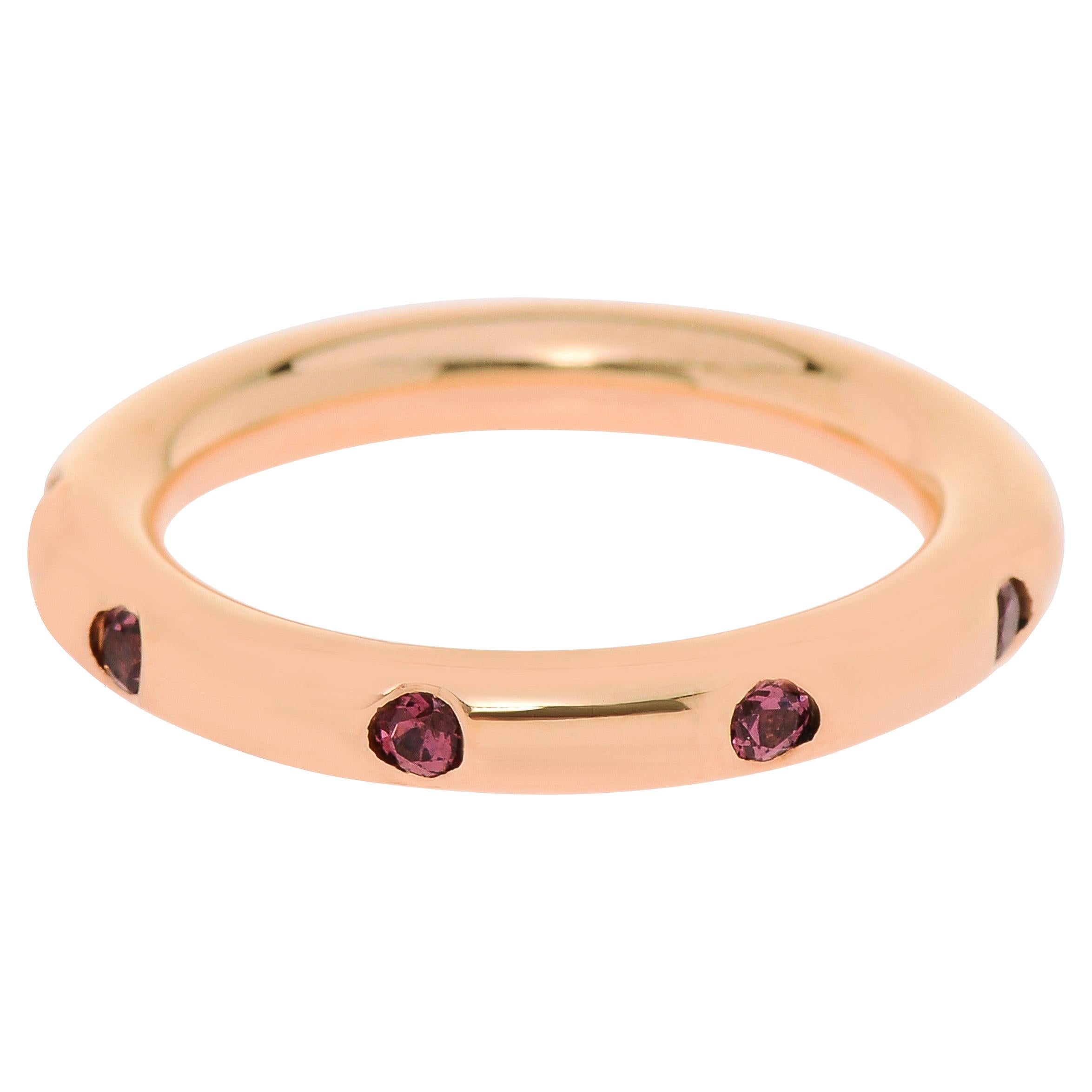 Bucherer 18 Karat Rose Gold Brown Diamond Pave and Blackwood Band Ring For Sale at 1stDibs