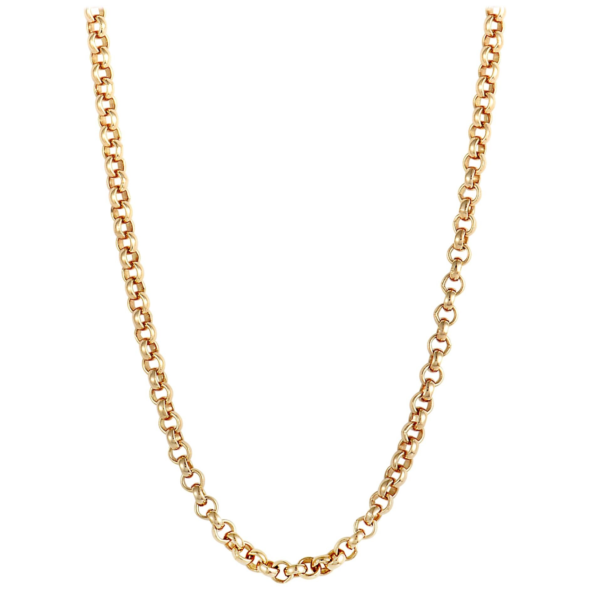 Bucherer 18 Karat Rose Gold Belcher Chain Long Necklace