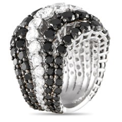 Bucherer 18K White Gold 10.86ct Black and White Diamond Ring