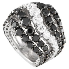 Bucherer 18K White Gold 10.86ct Black and White Diamond Ring
