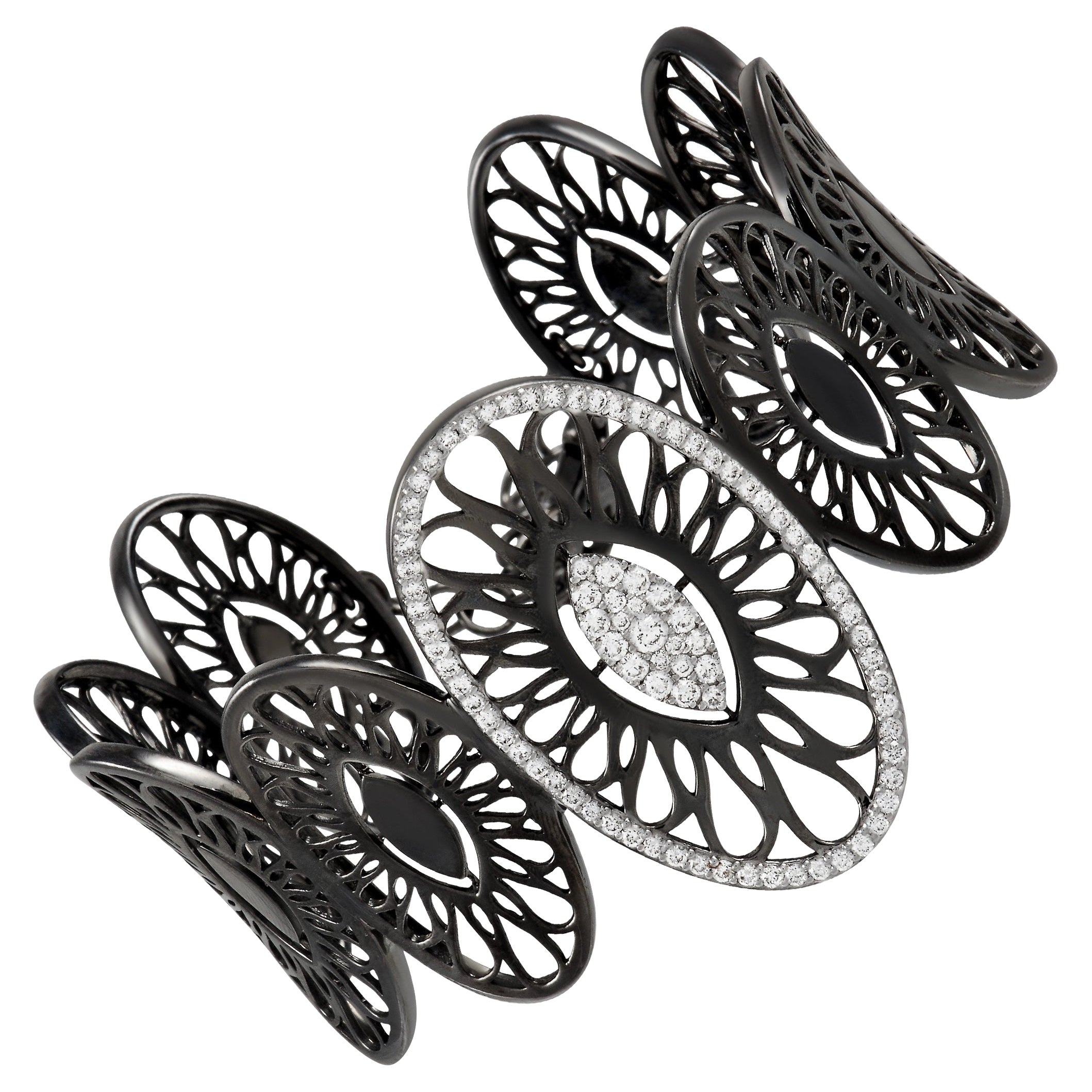 Bucherer Pulsera de oro blanco de 18 quilates y 1,18 quilates de diamantes