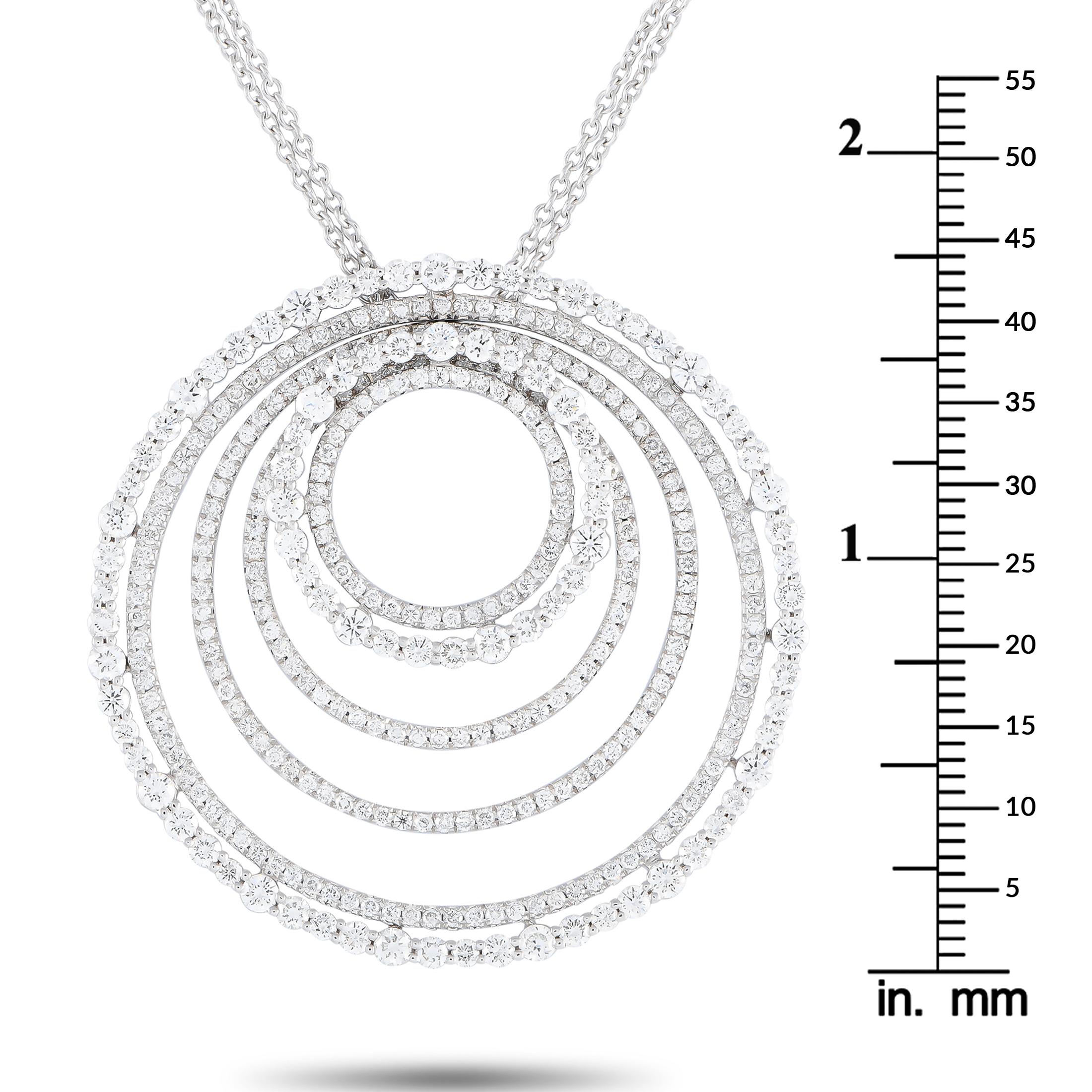 Bucherer: 18 Karat Weißgold Kreis-Halskette mit 4,25 Karat Diamanten (Rundschliff)