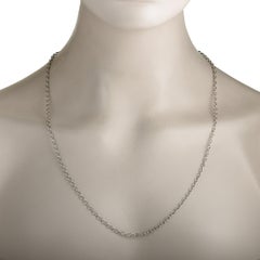 Bucherer 18 Karat White Gold Anchor Long Chain Necklace
