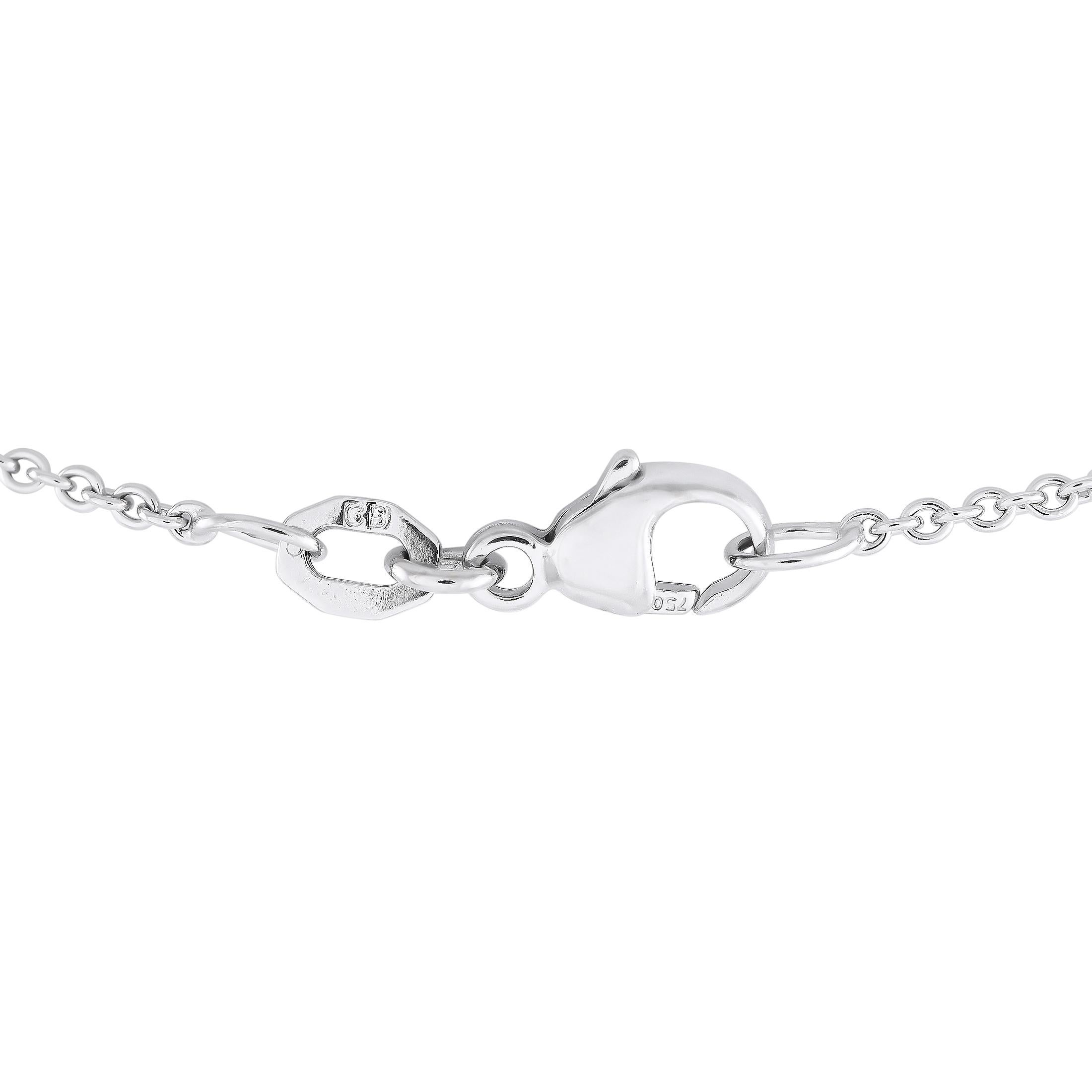 Bucherer 18K White Gold Cross Pendant Necklace In New Condition In Southampton, PA