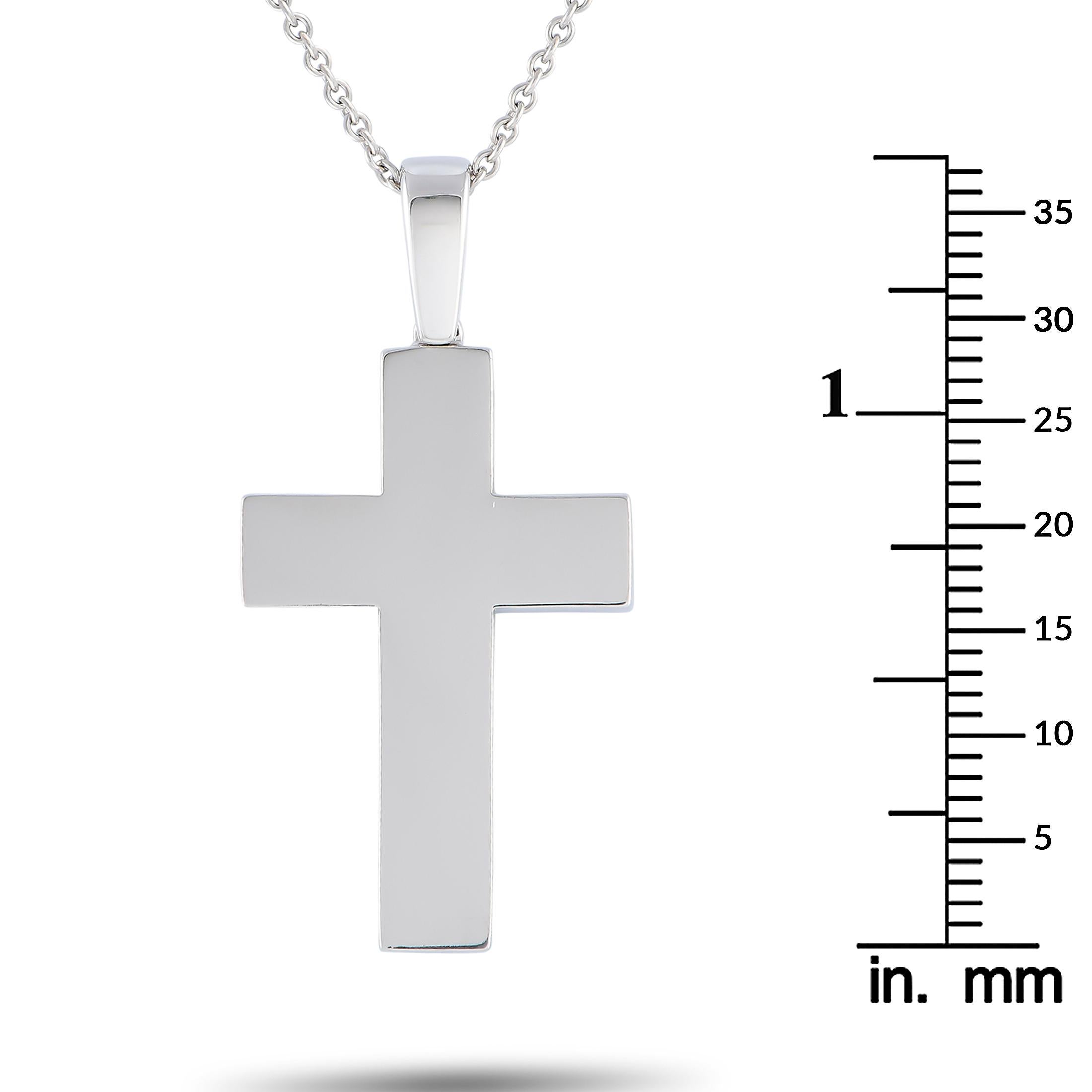 Women's Bucherer 18K White Gold Cross Pendant Necklace