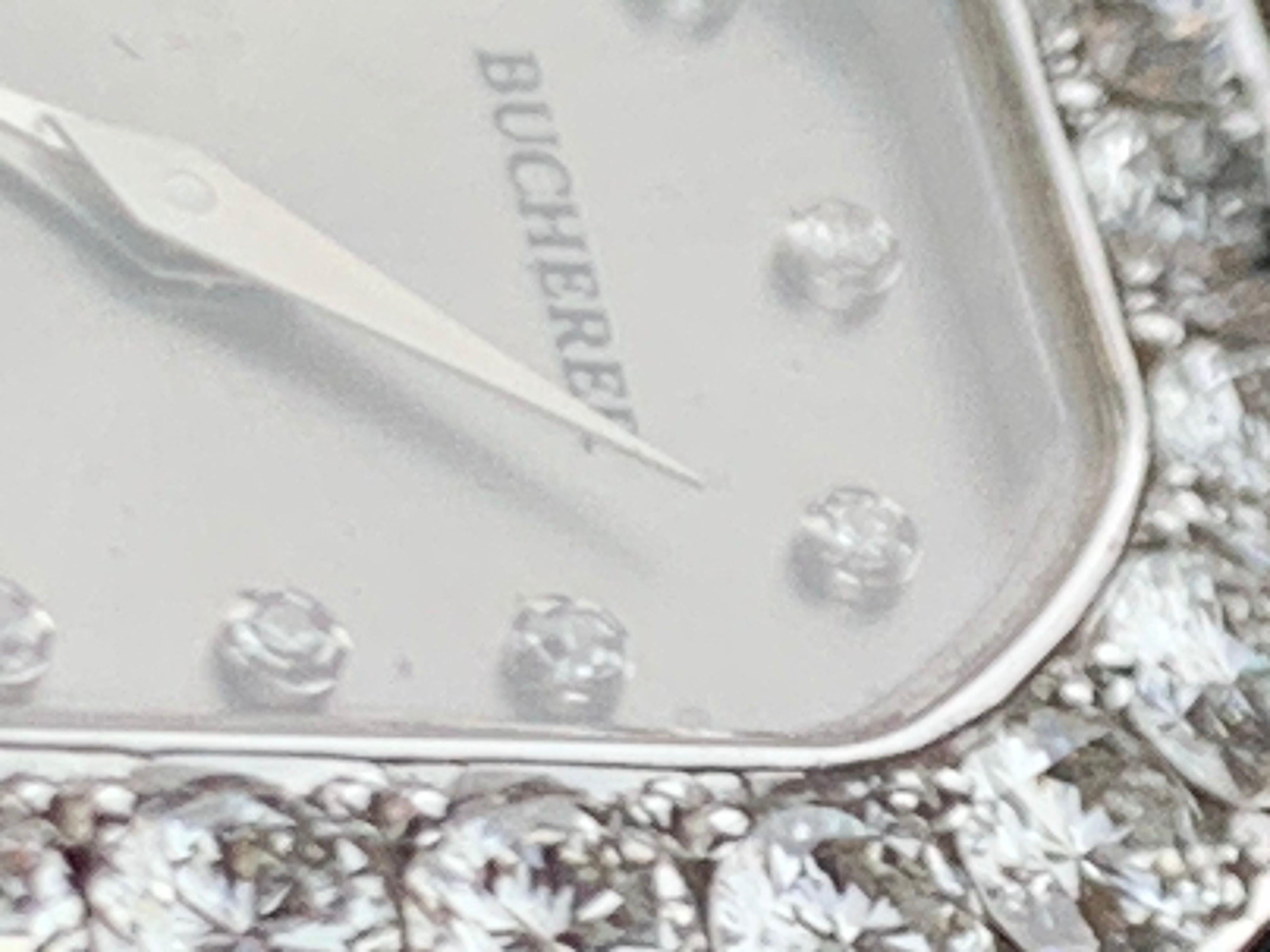 Bucherer Montre pour femme en or blanc 18 carats et diamants 12