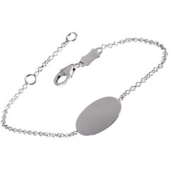 Bucherer 18 Karat White Gold Oval Pendant Bracelet