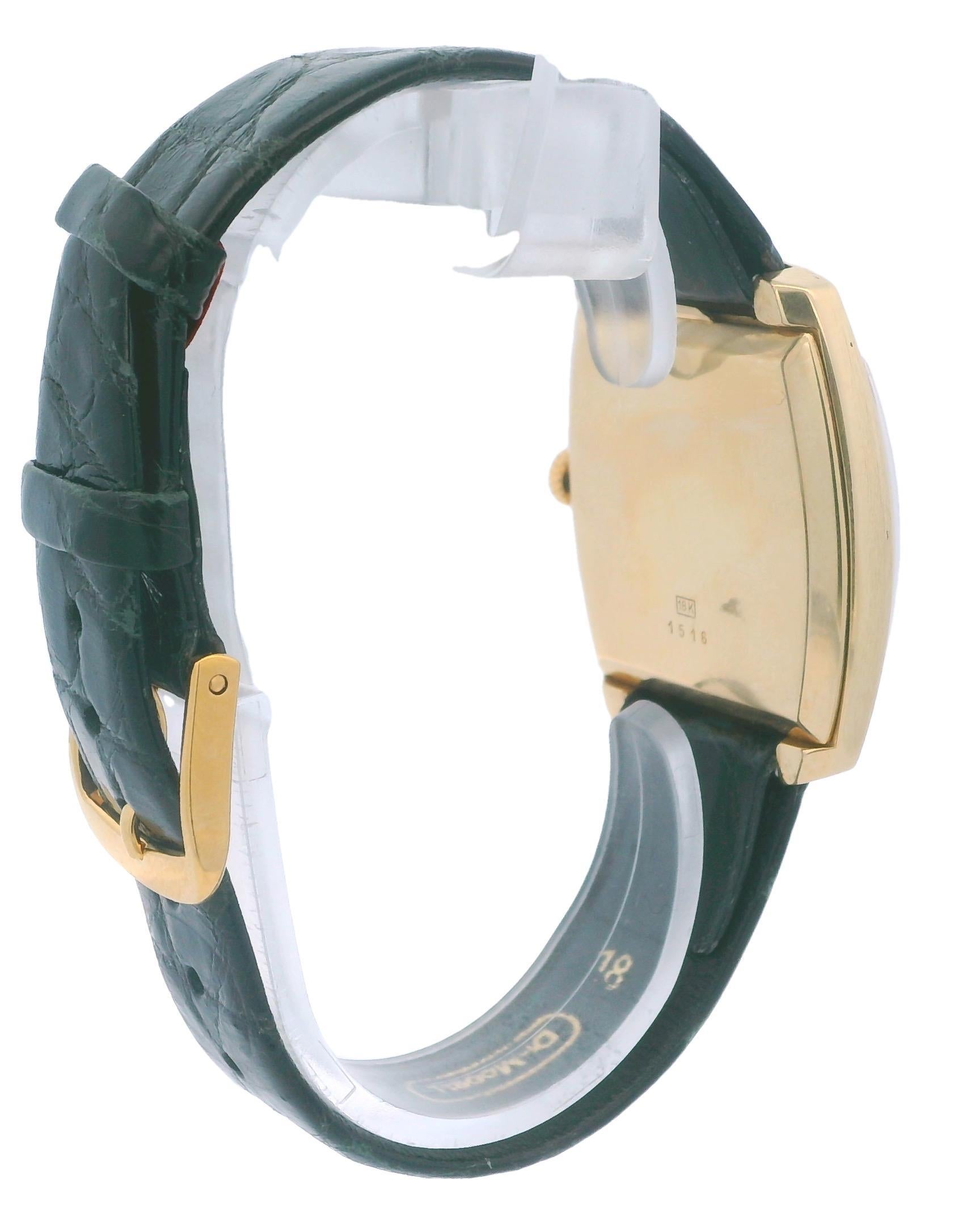 Bucherer 18k Yellow Gold Cushion Automatic Watch For Sale 1