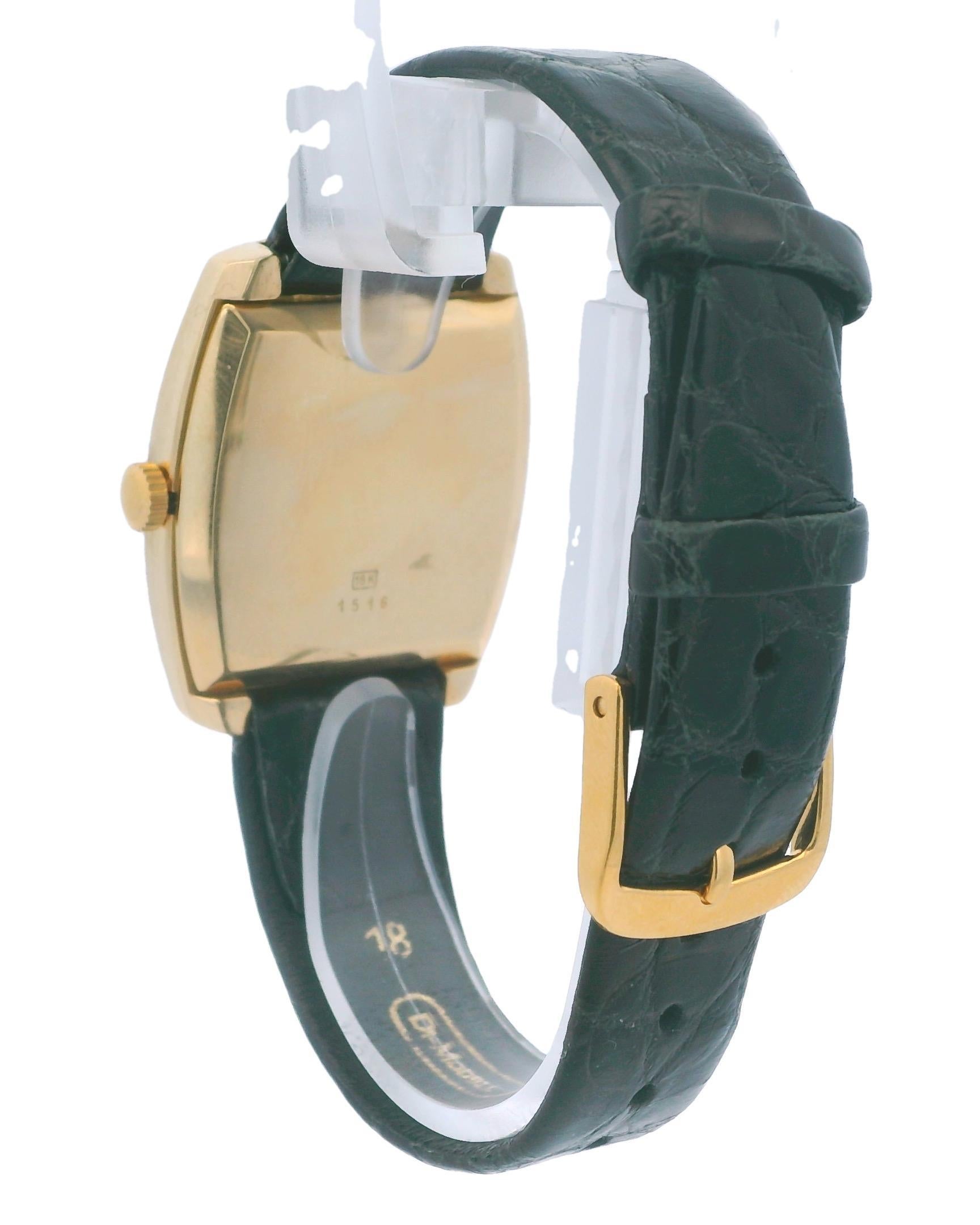 Bucherer 18k Yellow Gold Cushion Automatic Watch For Sale 2