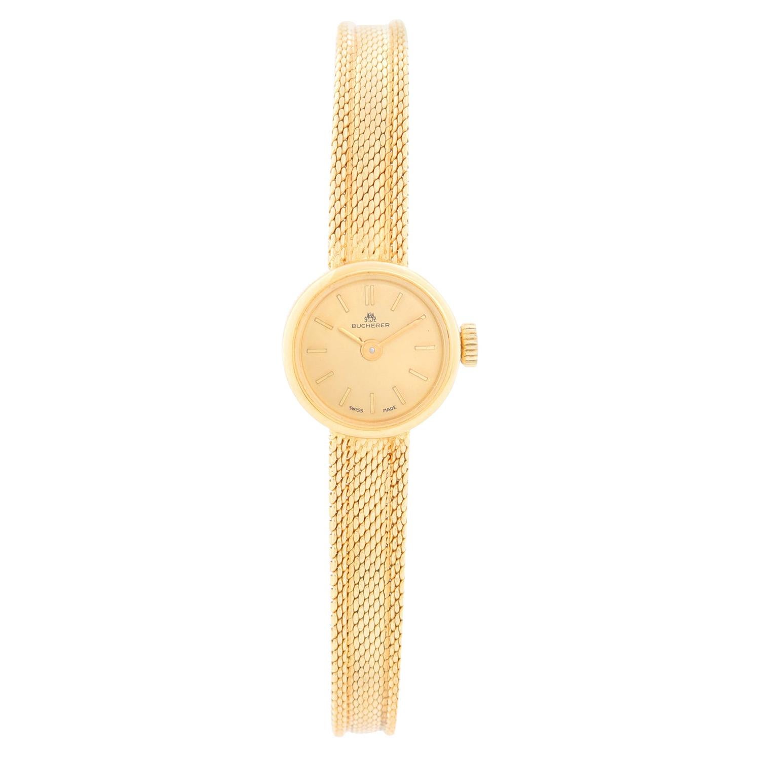 Bucherer 18k Yellow Ladies Gold Watch For Sale at 1stDibs