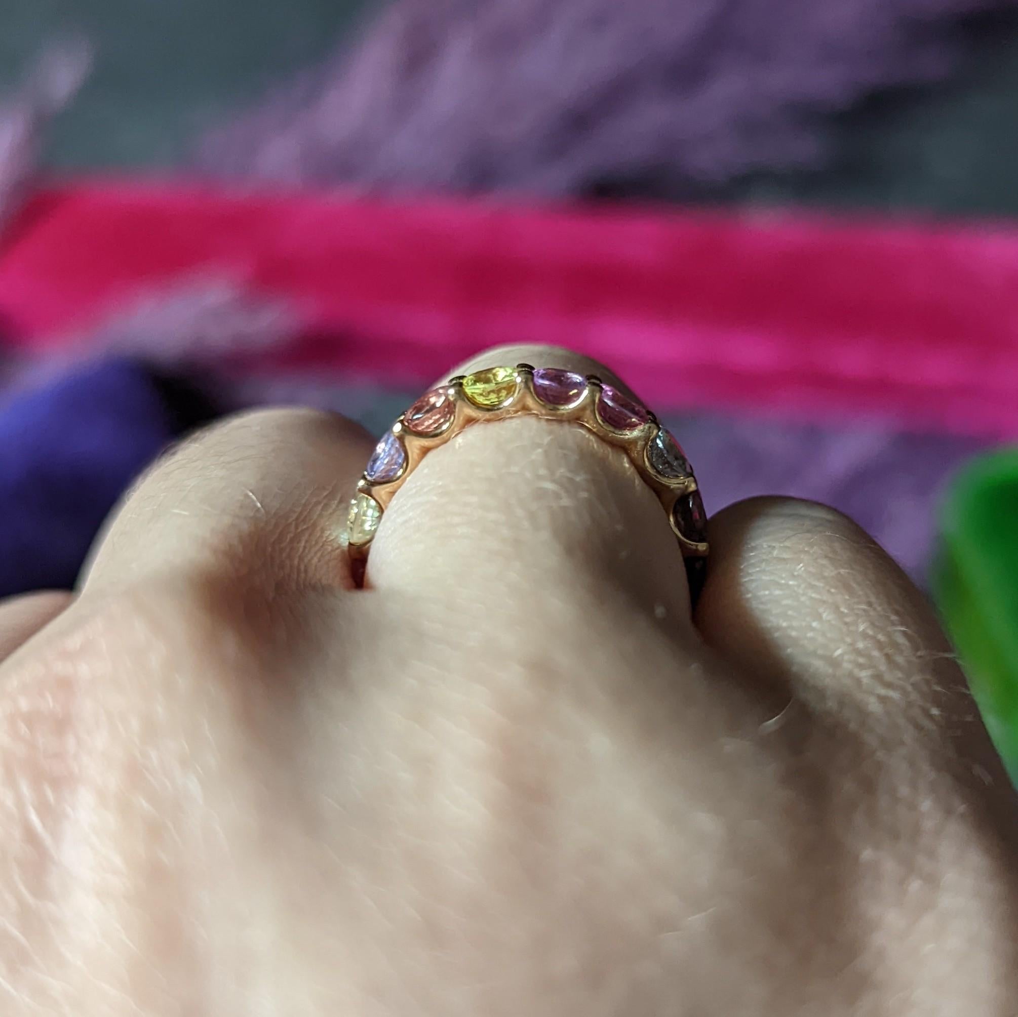 Bucherer 4,00 Karat Fancy Colored Saphir 18 Karat Roségold Pastello Regenbogen 3