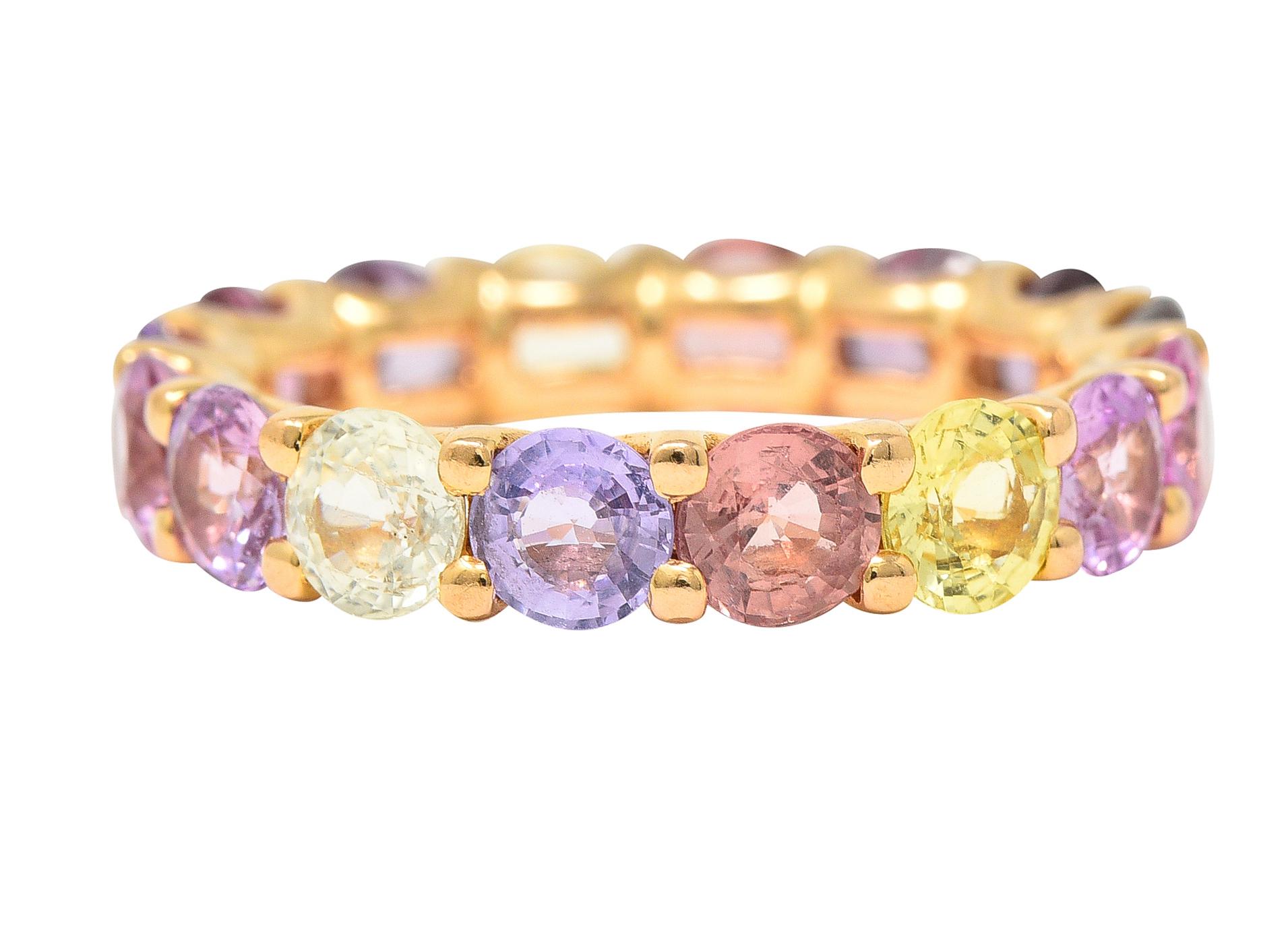 Bucherer 4,00 Karat Fancy Colored Saphir 18 Karat Roségold Pastello Regenbogen (Zeitgenössisch)