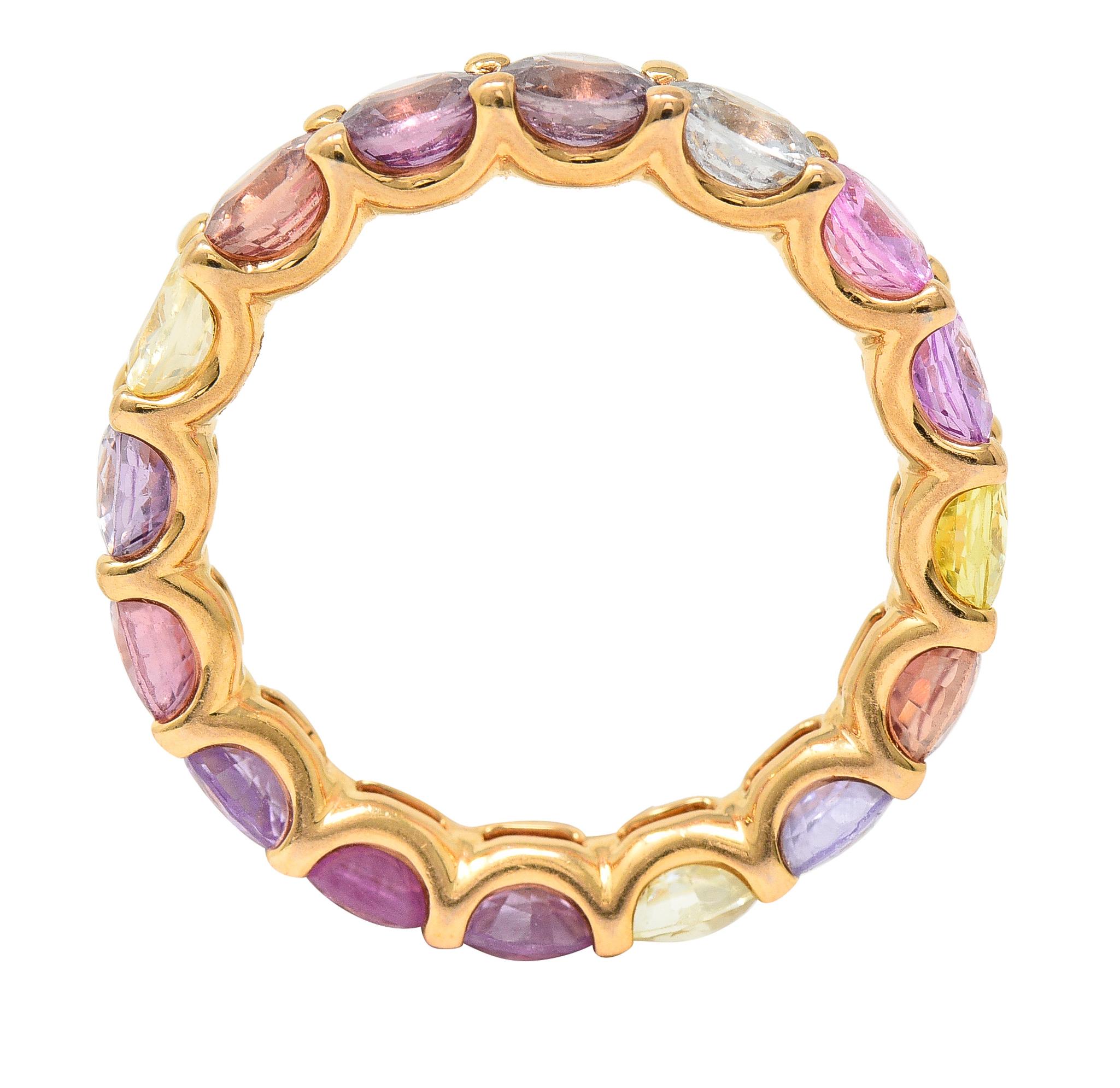 Bucherer 4,00 Karat Fancy Colored Saphir 18 Karat Roségold Pastello Regenbogen im Zustand „Hervorragend“ in Philadelphia, PA